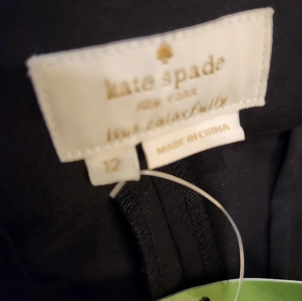Kate Spade‎ Rambling Roses Black Stretch Twill Culotte size 12 New with Tags